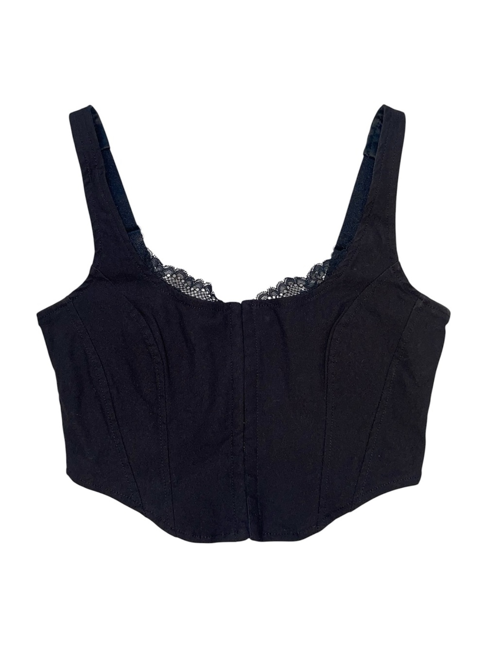 Garage Black Cropped Corset Top